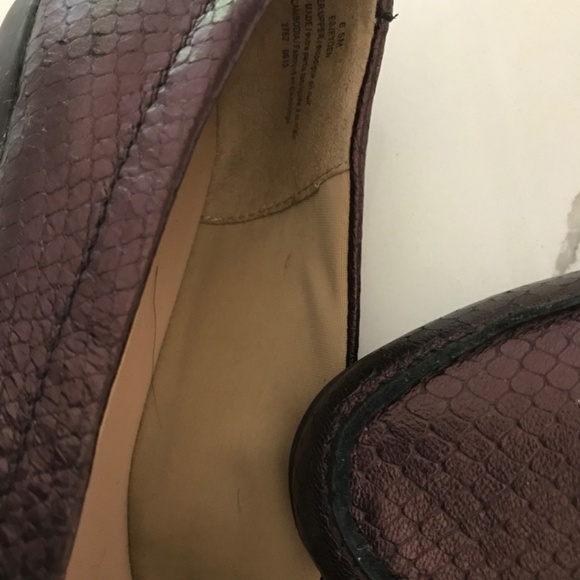 Easy Spirit E360 Burgundy Leather Metallic Snakeskin Loafers US 6.5 M - Picture 4 of 9